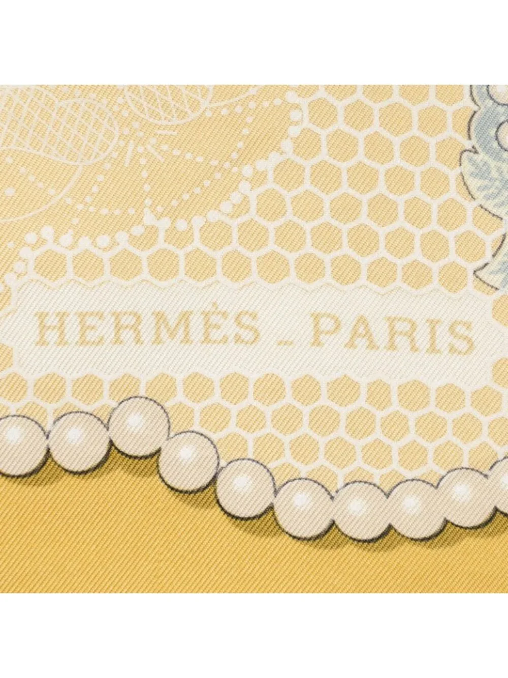 Hermes Scarf Yellow Green Twill Silk